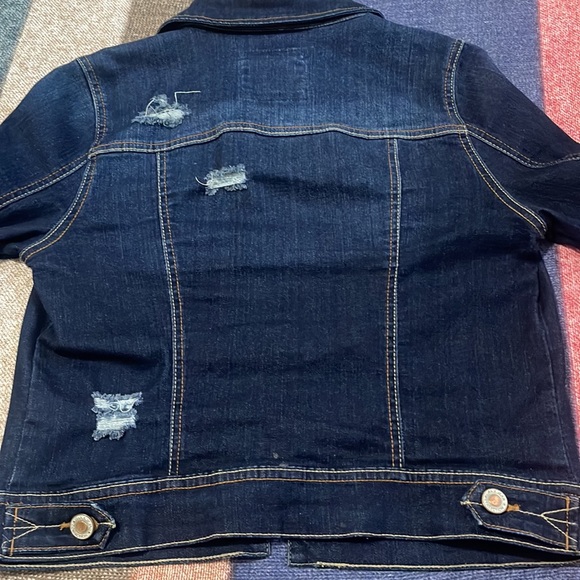 Basic Denim Wax Jean Jacket, size- s/p, color- blue - Picture 3 of 3